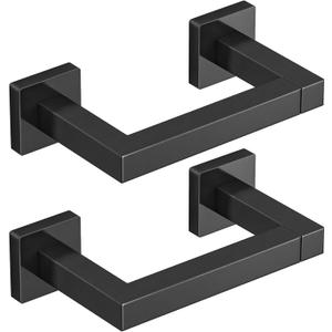 FEILERN Toilet Paper Holder, 2 Pack Wall Mounted Post Pivoting Square Tissue Holders Roll Holder Hangers for Bathroom, Commercial Toilet Paper Dispenser, Matte Black