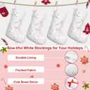 4 Pcs Pink Christmas Stockings 18 Inch Xmas Bow Velvet Stockings Decor Large Hanging Socks for Pink Coquette Christmas Tree Bow Hanging Ornaments Fireplace Decorations