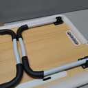 Foldable Laptop Table, Portable Lap Desk Bed Table Tray, Laptop Stand with Cup Holder & Tablet Slot & Lifting Handle for Working Writing Drawing & Eating (Wood)