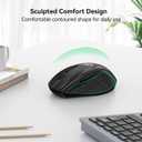 TECKNET Wireless Mouse, 2.4G Computer Mouse with 6-Level Adjustable 4800 DPI, 30 Months Battery, Ergonomic Grips, 6 Buttons Portable for PC, Chromebook, Mac - Carbon Black