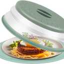 2 in 1 Silicone Microwave Splatter Cover Food, Microwave Mat Place Holders for Multi-use, Silicone Trivet, Pot Holders, Drying, Baking, Utensils Rest for Kitchen Counter Mat, Grey (Light Green (Mat With Cover))