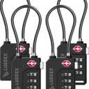 LUGGEX TSA Locks for Luggage, Suitcase Locks TSA Approved, Luggage Locks, Ease of Use & Durable(Black,3 Pack)