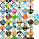 Bright Creations Glass Dome Cabochon for Mosaic Making Supplies & Jewelry Making - Vibrant Mosaic Tiles for Stained Glass Projects - 1 in Dia, Pack of 50