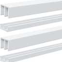 Landical 2 Set 3 ft White Aluminum Sliding Door Track Set for 1/4" Thick Panels Closet Glass Doors Cabinet Window Aluminum Alloy Metal Sliding Track