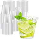 Lamosi 100 Pack 9 oz Clear Plastic Cups, Disposable Cups Wine Cocktail Punch, Sturdy & Food Safe Plastic Cup for Party & Wedding