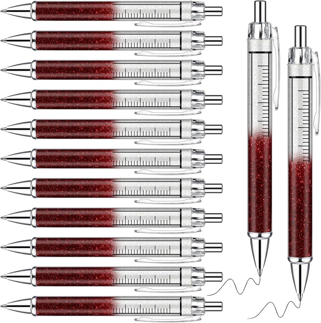 24 Pcs Syringe Pens Bulk Nurse Doctor Appreciation Gifts Novelty Fun Medical Blood Ballpoint Nursing School Graduation Gifts for Nurse Medical Assistants Doctor Pretend Halloween Party Favors