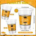Honeydak 50 Pcs Graduation Cups 12 oz Class of 2026 Plastic Cups Gold and Black Graduation Party Disposable Drinking Glasses for Congrats Grad School Classroom Party Favors Supplies Decoration