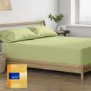 Thread Spread 100% Cotton Queen Fitted Sheet Only - 600 Thread Count Cotton Fitted Sheet Queen, Luxuriously Soft, Cooling 16" Deep Pocket Sateen Weave Bottom, Luxury Hotel Quality - Sage Green