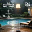 Solar Floor Lamp, 2-in-1 USB Rechargeable LED Cordless Outdoor Patio Light