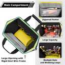 Rexmica Tool Bag Backpack with Zipper Pouch and Magnetic Attraction Area, Heavy-Duty Tool Storage Organizer Bag, Tactical Work Tool Bag for Electrician, Repairman, HVAC Techs, Black