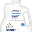 ATTITUDE Liquid Laundry Detergent, EWG Verified, HE Compatible, Plant-Based & Vegan, Natural Laundry Soap, Wildflowers Scent, 36 Loads, 60.8 Fl Oz