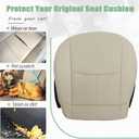 Priprilod Leather Perforated Driver Side Bottom Replacement Seat Cover Tan Fit for Mercedes-Benz C280 2006 2007