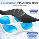 ZIKEE Car Seat Cushion for Driving with Cooling Gel, Ergonomic Memory Foam Seat Cushion for Car Provides Sciatica, Back, Tailbone Pain Relief and Intimate Ventilation, Anti-Slip & Breathable Cover (Black)