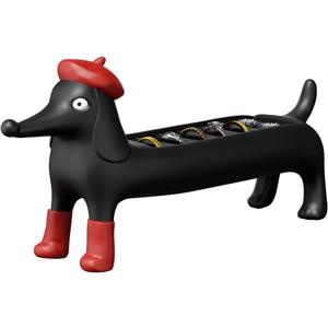 Dachshund Ring Holder, Jewelry Storage Display Stand Hand Crafts, Hand Painting (Black)