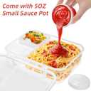 2 Pack Bento Box with Handle, 56Oz Leak-proof Lunch Container for Kids, 3 Compartments Salad Dressing Box with Sauce Cup, Meal Prep Container with 2 Removable Tray, Microwave&Dishwasher Safe