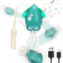 2 x BUSOHA Dancing Octopus Toy Electric Crawling Octopus Music Toys with Light Up and Smart Sensor,Gift for New Mom,Friend,Family,Green