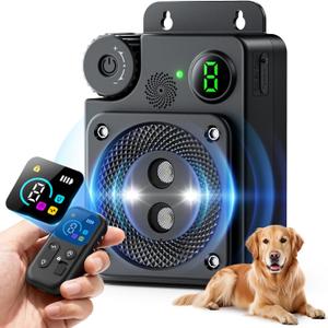 Anti Barking Device for Dogs, Dog Bark Deterrent Devices,3 Modes Ultrasonic Bark Box with Remote Control, Anti Barking Device Long Range 50ft, Silencer Sonic Barking Deterrent Indoor/Outdoor