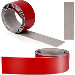10 Ft Vinyl Floor Transition Strip 3 Wide Flat Self Adhesive Cover Strips Threshold Cover Flooring Gap Trim Laminate Floor Transition Strip for Threshold and Doorway, Wood Grain Design (Grey)