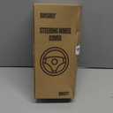 Binsheo Microfiber Leather D Shaped Steering Wheel Cover, Breathable, Anti Slip, Universal 15 inch, Black with Orange