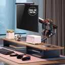 Walnut Monitor Stand for Desk (44 Inch) Large Monitor Stands for 2 Monitors, Desk Shelf for Top of Desk Walnut Monitor Shelf