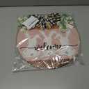 Easter Wreath for Front Door, Easter Bunny Rabbit Wreath with Bow Door Decoration for Home Wood Door Sign Hanger Decor Spring Welcome Farmhouse Rustic Holiday Home Hanging Decoration (Multicolor)