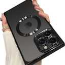 OOK Magnetic Case Made for iPhone 14 Pro Max (6.7 Inch) (Compatible with MagSafe) Clear Phone Cover with Screen Protector Soft TPU Anti-Scratch Shockproof Protective Case for Women Men - Black