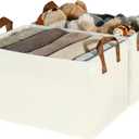 GRANNY SAYS Storage Baskets for Shelves, Closet Organizer Bins, Clothes Storage Bins with Metal Frame, Large Baskets for Organizing and Storage, Collapsible, Ivory, 2-Pack