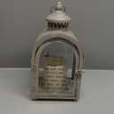 TRIROCKS Memorial Lantern 11'' High Walk Beside Us Remembrance Lantern With Automatic Timer LED Candle And Love Pattern Bereavement Sympathy Gifts For Funeral Memorial Service Loss of Loved One (Grey)