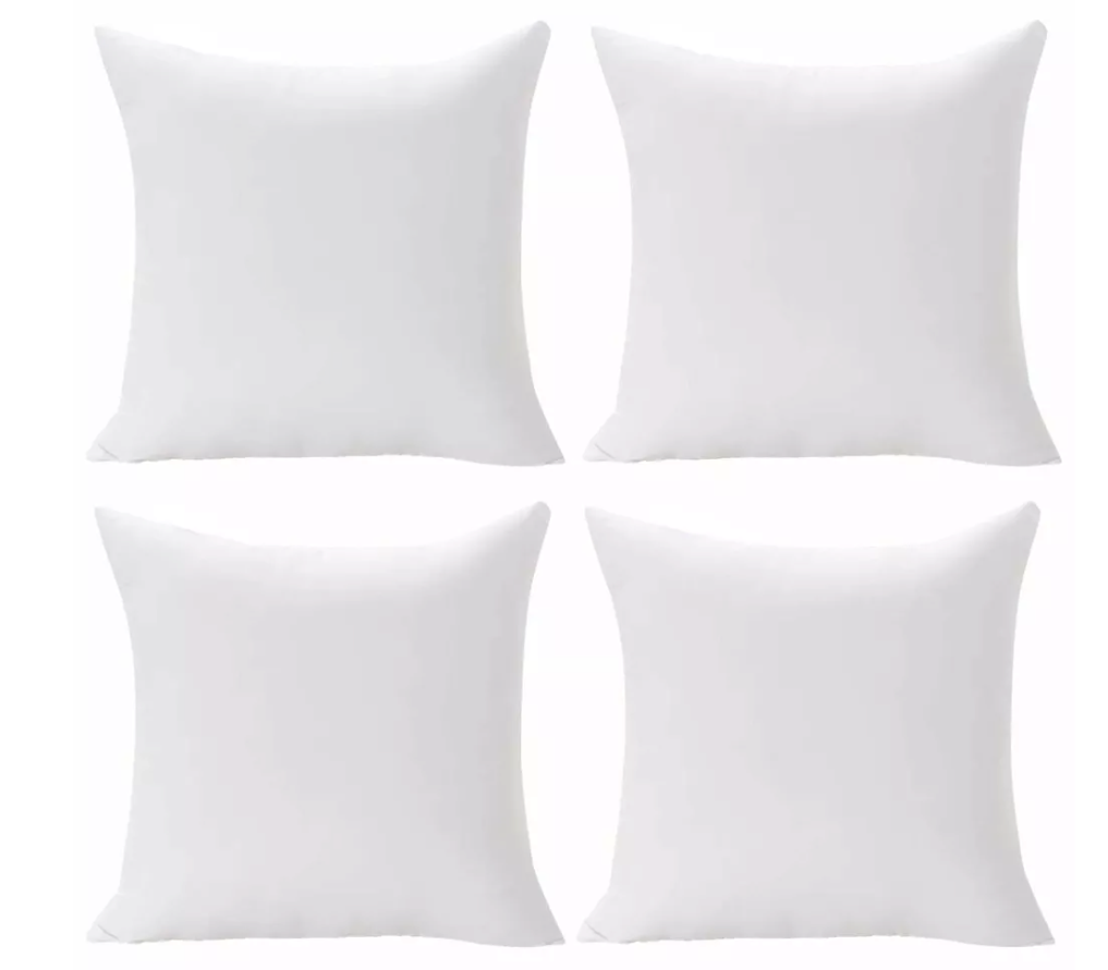  Throw Pillow Insert 18x18 - Cushions for Sofa, Bed and Couch - Set of 4 - Oeko-TEX Certified, Soft & Comfortable Pillows
