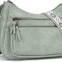 Crossbody Purses for Women Trendy Leather Crossbody Bag,Multi Pocket Shoulder Handbag Lightweight Travel Purse (07-green)