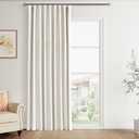Joywell Cream Natural Beige Linen 100% Blackout Curtains 90 Inch Long, Rod Pocket/Back Tab/Hook Belt/Clip Rings,Thermal Insulated Drapes for Bedroom Living Room with Hooks(1 Panel,60 x 90)
