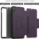 Case for iPad (A16) 11th Generation 11''/iPad 10th Generation 10.9'', Slim Magnetic Multi-Angles Stand & Auto Sleep/Wake Case with Pen Holder & Card Slot for iPad 11th/10th Gen, Purple