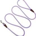 MayPaw Small Rope Dog Leash 6FT, 1/4-in Lightweight Pet Leash for Small Dogs/Puppy/Cats, Classic Colors Round Dog Lead(6ft*1/4",Purple)