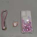 Compatible with Motorola Moto G-5G-2024 Case Rose Gold | Glitter Bling Sparkly Floating Liquid Cute Phone Cover with Tempered Glass Screen Protector/Ring Holder/Diamond Wrist Strap Lanyard