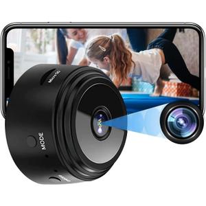 Spy Hidden Camera with Audio/Video. 1080P HD WiFi Camera - Mini Nanny Cam with Night Vision & Motion Detection - Wireless Cameras for Home, Car, Baby & Pet Monitoring-A9 (Black)