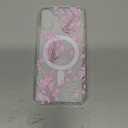NITITOP Compatible with iPhone 16 Plus Case Clear Magnetic Compatible with MagSafe Cute Flowers Floral Leaves for Women Girls Hard PC Back Shockproof Protective Phone Cover - Pink