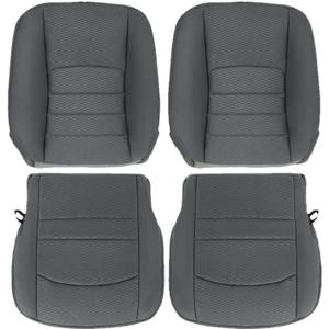 SecosAutoparts Driver and Passenger Side Bottom and Top Lean Back Replacement Seat Cover Gray Cloth Compatible with Dodge Ram 1500 2500 3500 4500 5500 2013 2014 2015 2016 2017 2018