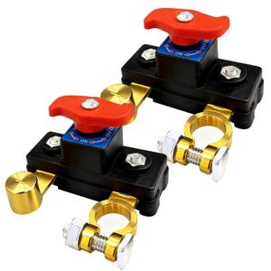 2PCS Car Battery Power Cut-Off Switch Breaker, Stable Transmission High Conductivity Pure Copper Disconnect Switch, Smart Car Battery Disconnect Switch for Boat Rv Car Truck Supplies (Multicolored)