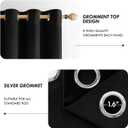 ANRODUO Black Velvet Curtains 84 Inches Long Blackout Thermal Insulated Soundproof Curtain Privacy Room Darkening Curtains Grommet Window Drapes for Bedroom Living Room 42 x 84 Inch Set of 2