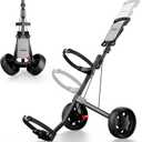 Adjustable 2-Wheel Golf Pull Cart Junior Golf Push Cart for Ages 3 to Adult, Adjustable Upper Bracket & Handle Height