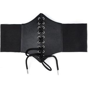 Lace-up Cinch Belt Wide Elastic Corset Tie Waspie Belts Renaissance Palace Mesh Tops Fit Crop Gothic Waist Bodyshaper
