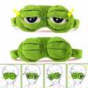 Sleep Masks for Women,Eye Mask for Sleeping, Night Mask Sad Frog Cute Block Out Light, Soft Comfort Eye Shade Cover for Travel Yoga Nap, Green