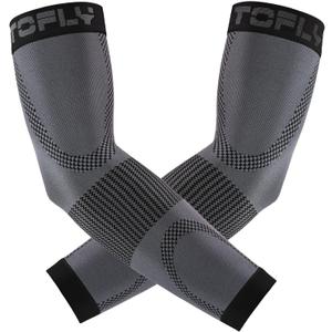 TOFLY Compression Arm Sleeves Elbow Braces for Men & Women (1 Pair), 20-30 mmHg Graduated Compression Arm Braces Support for Tennis Elbow, Tendonitis, Lymphedema, Arthritis, Edema, Workouts, Black 3XL