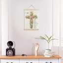 MKIJUHB Christian Floral Cross Wall Art Decor, Faith Wall Decor, I Am Inspirational Bible Verse Easter Framed Hanging Canvas Prints for Home Church Prayer Room Walls Decorations, 12x16 Inch