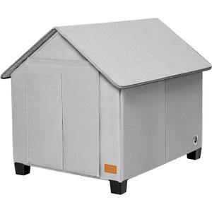 Insulated Dog House Outdoor with Warm Mat and Elevated Feet,Weatherproof Dog Bed House for Medium Size Dog and Multiple Large Cat,Max Pets Size 23.6 X 16.9 Inches