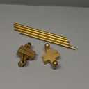 Magnetic Curtain Rods Multi-Use Adjustable Appliance Metal Doors Magnetic Rods, 9-16 Inch, 1/2 Inch Diameter, 2 Pack,Gold