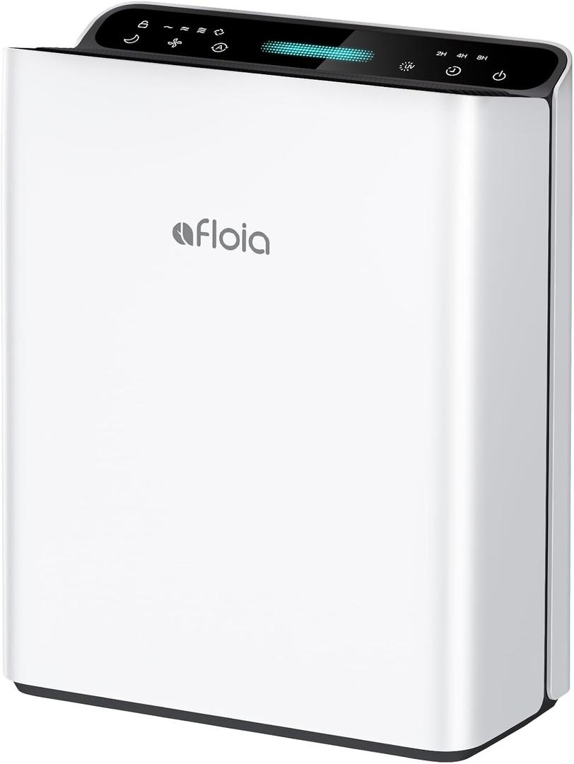 Afloia Air Purifier for Home Large Room Bedroom Up to 2000Ft with PM2.5 Air Quality Monitor Smart Auto Mode, Washable Pre Filter Cleaner for Pet, Europa 2.0 (White)