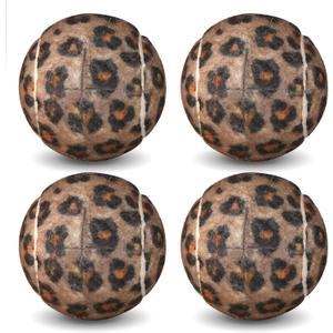 ANCKNE Walker Tennis Balls Precut Tennis Balls for Walkers 4PCS Walkers Legs Universal Precut Glide Balls, Heavy Duty Long Lasting Felt Pad Glide Coverings for Furniture Legs and Floor Protection (Leopard)