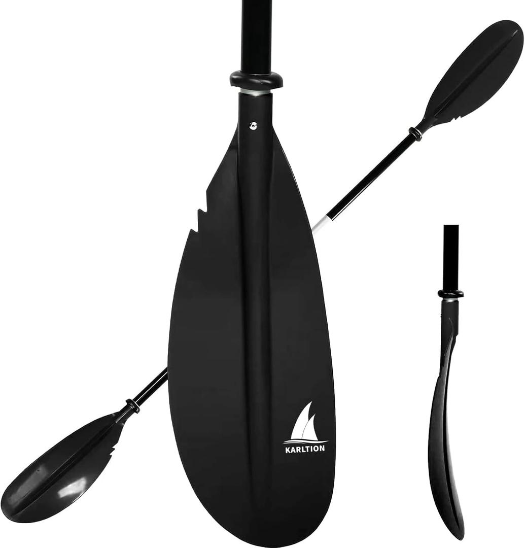 Karltion Kayak Paddle - Adjustable 2 Pieces Aluminum Alloy Shaft with Glass Fiber Blade for Surfing,Oar Fishing Easy Packable Travel