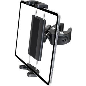 Charchendo Golf Cart Tablet Holder, [2 in 1] Universal Cell Phone Mount with Anti Shake 360 Adjustable for Wheelchair, Stroller Compatible with iPad Pro/Air/Mini, Smartphones More Devices 4-13''